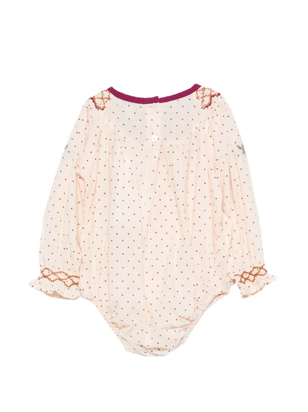 Bebe Organic Scarlet gesmockte body met stippen Roze
