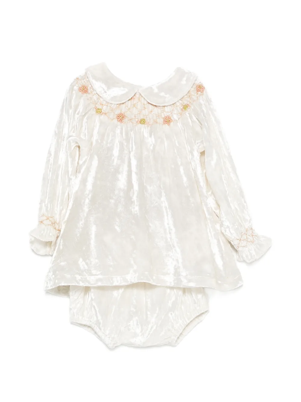 Bebe Organic ensemble short Harriet en velours à fronces - Tons neutres Bebe Organic ensemble short Harriet en velours à fronces - Tons neutres