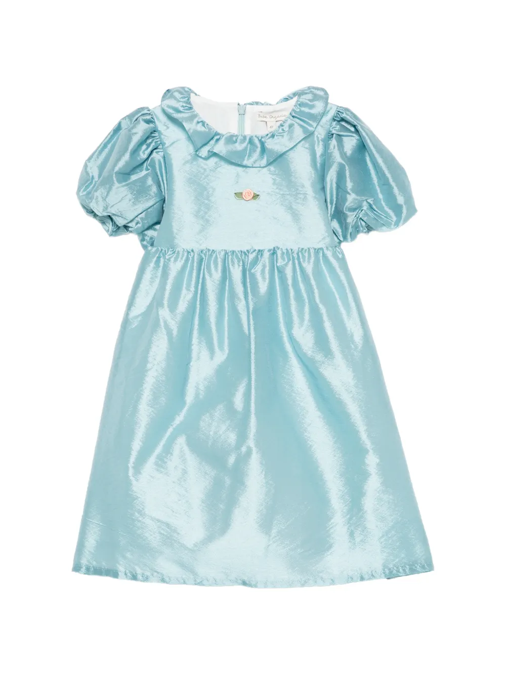 Bebe Organic Moon ruffled bow-detail dress - Blu