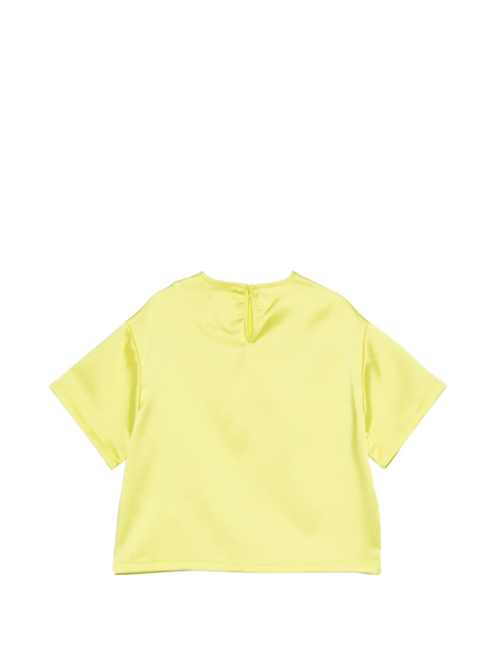 Douuod Kids T-shirt met satijnen afwerking en korte mouwen Geel
