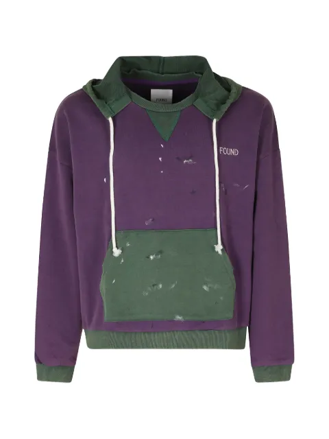 FOUND paint-splatter logo-print hoodie
