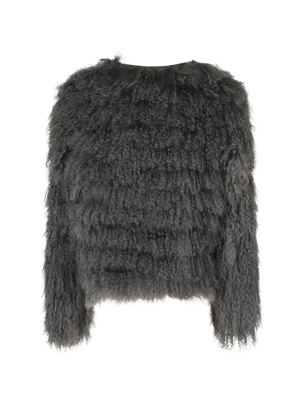 Federica Tosi Curly blouse van lamsbont Grijs