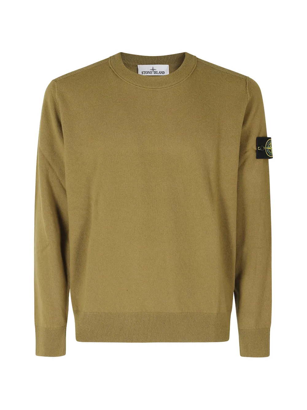 Stone Island 5100021 wollen trui met logo-patch Groen