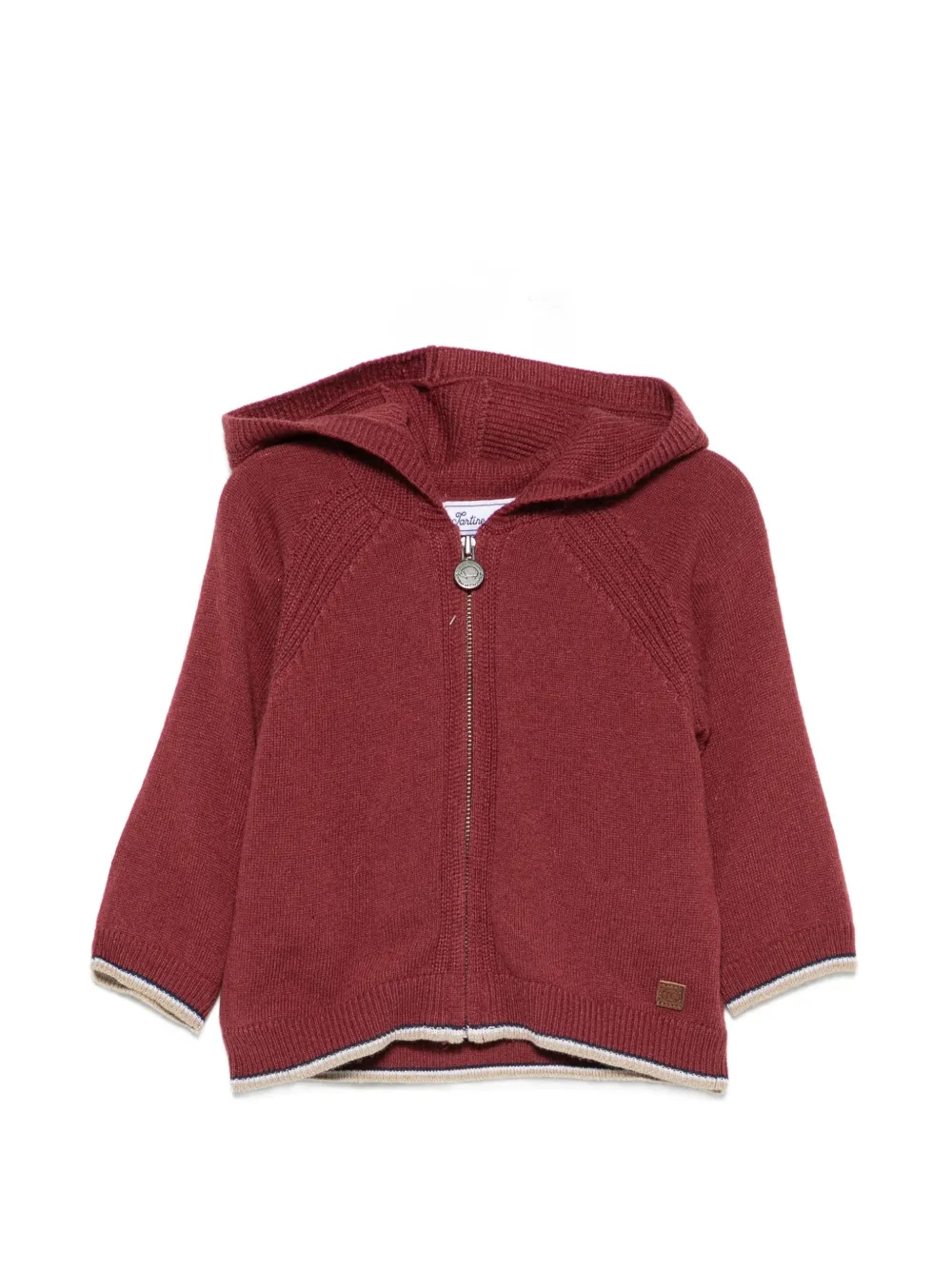 Tartine Et Chocolat hooded zip-up cardigan - Rosso