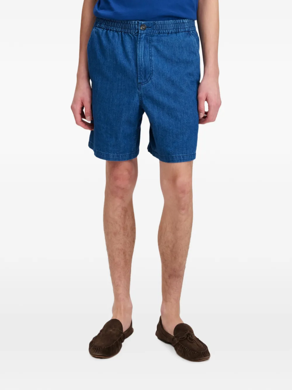 A.P.C. Geplooide shorts met elastische taille Blauw