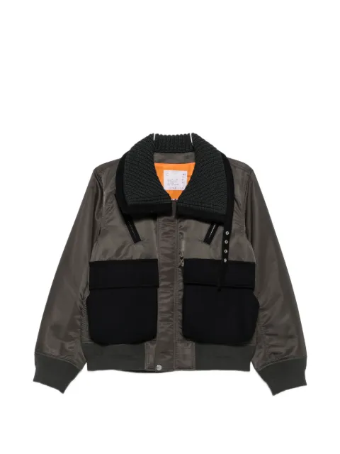 sacai buckle-collar panelled jacket