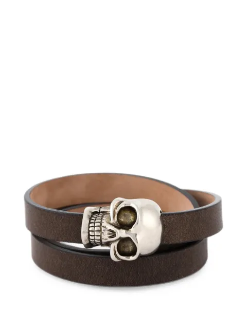 Alexander McQueen double-wrap skull bracelet