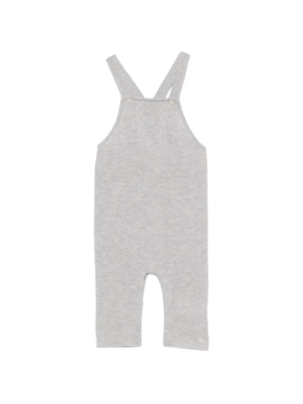 Tartine Et Chocolat cable-knit bib dungarees - Grigio
