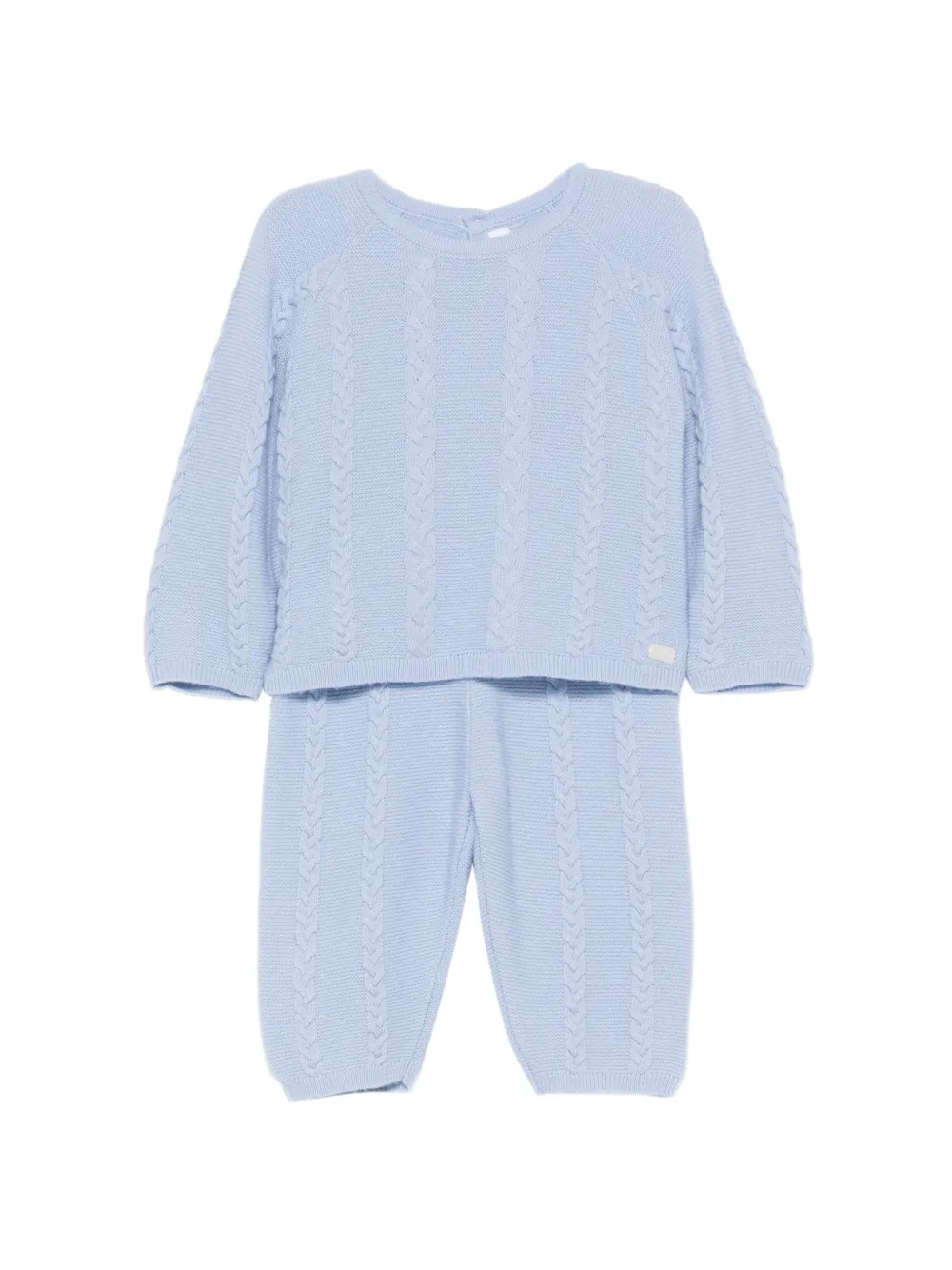 Tartine Et Chocolat cable-knit sweater and trousers set - Blu