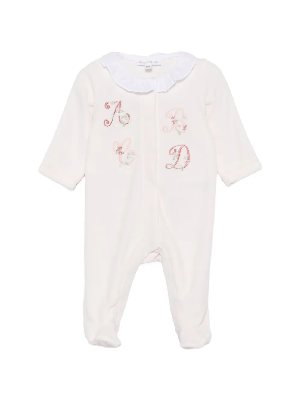 Tartine Et Chocolat ruffled embroidered-lettering pajamas - Rosa