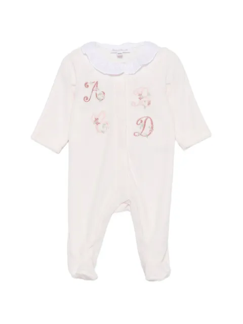 Tartine Et Chocolat ruffled embroidered-lettering pajamas