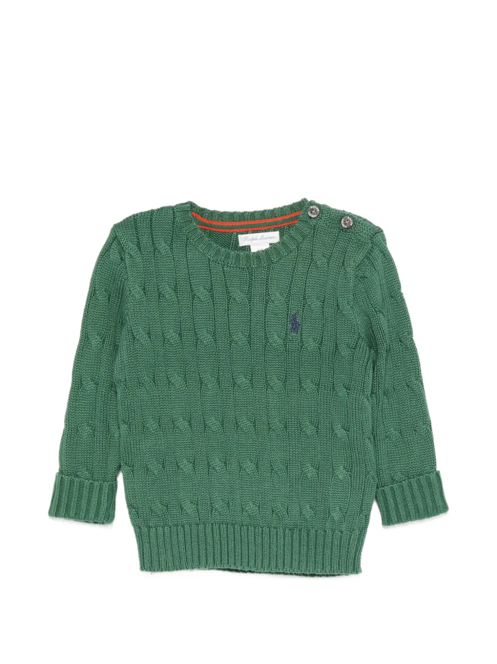 POLO RALPH LAUREN KIDS cable-knit button-detail sweater - Verde