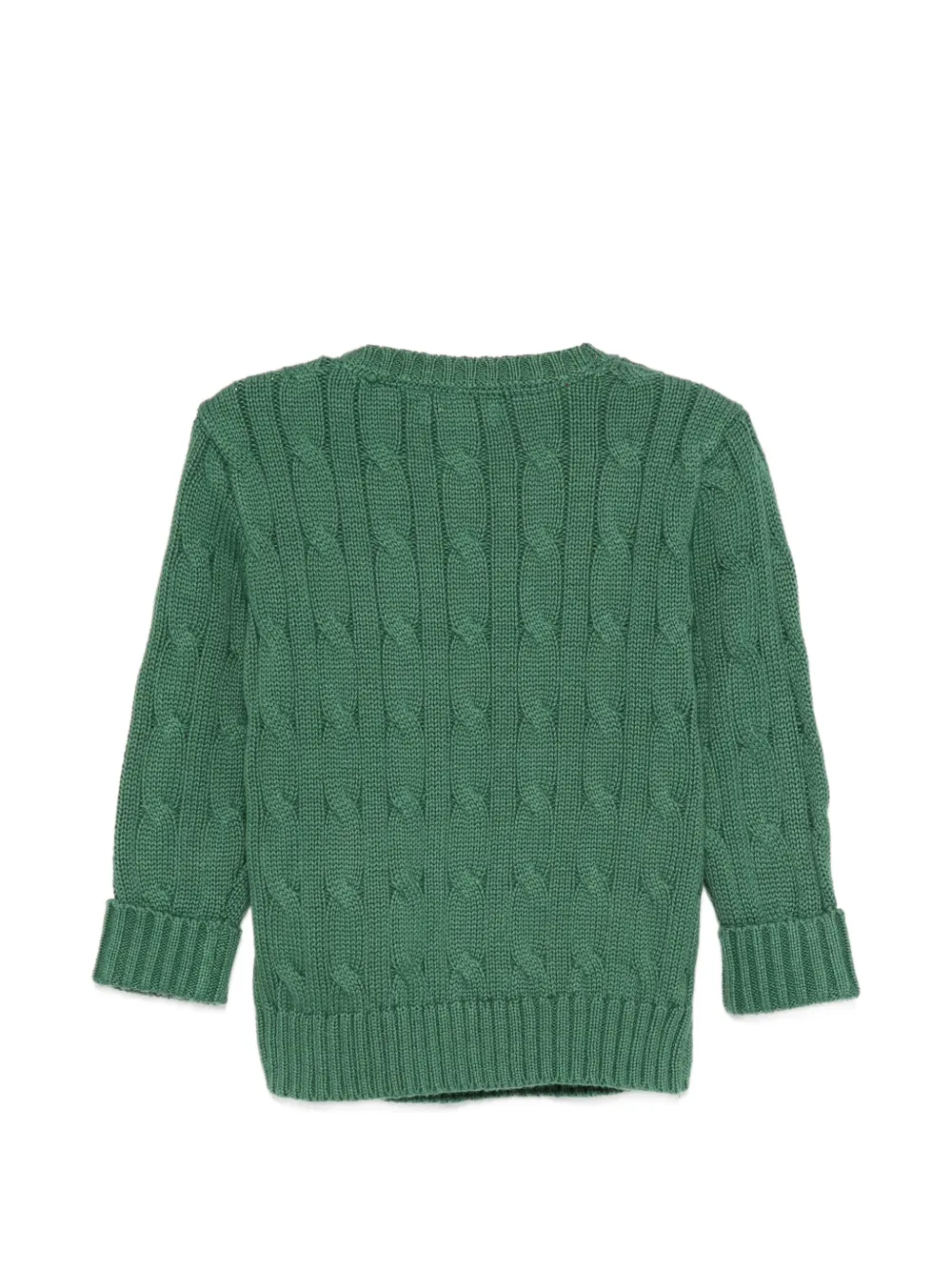 POLO RALPH LAUREN KIDS Kabelgebreide trui met knoopdetail Groen