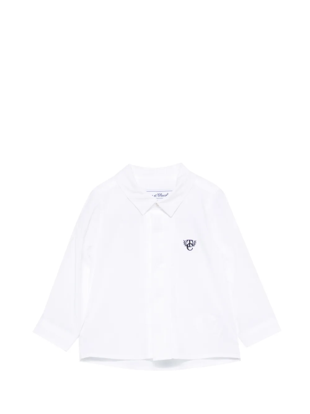 Tartine Et Chocolat logo-embroidered concealed-button shirt - Bianco