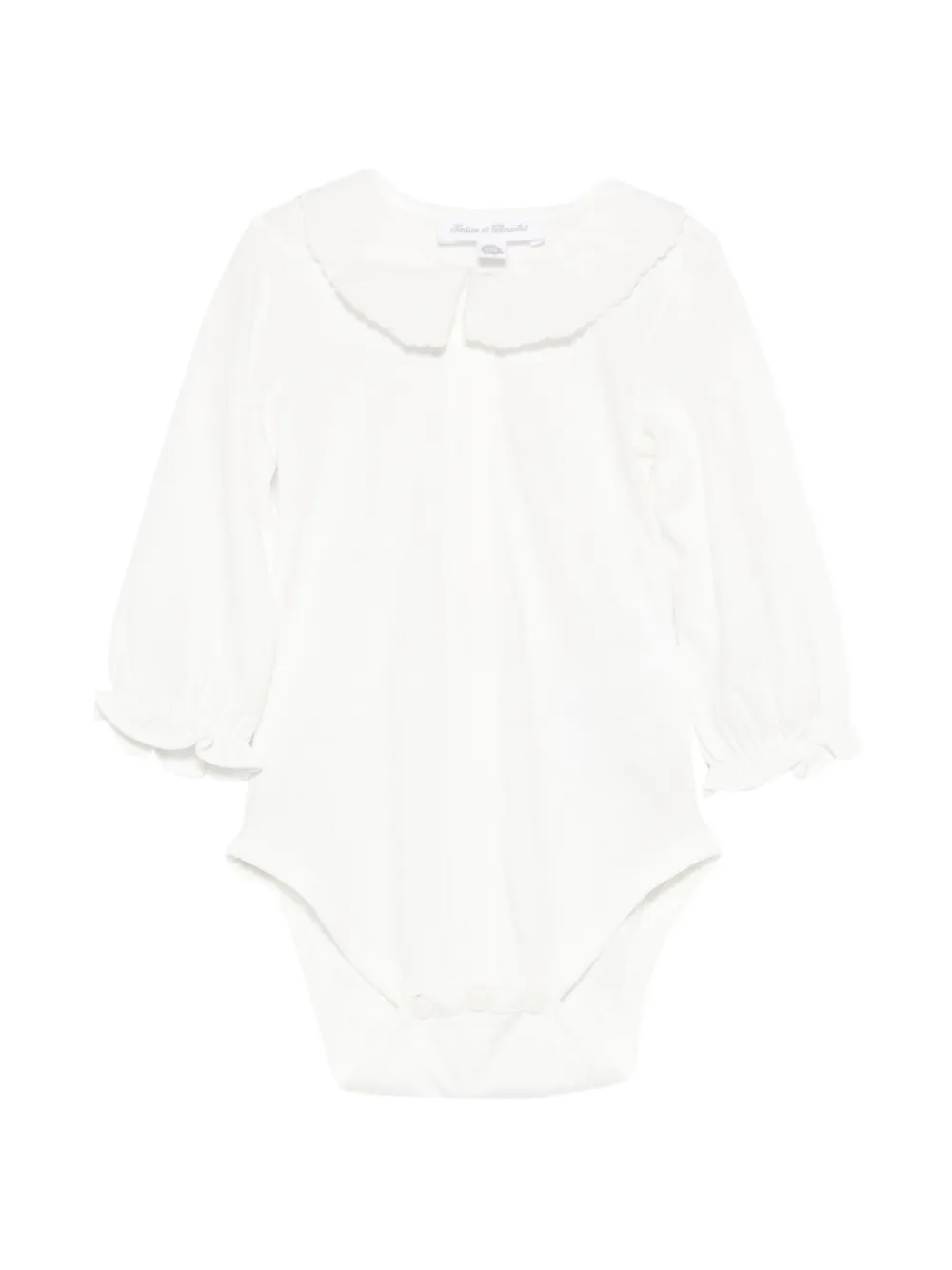 Tartine Et Chocolat embroidered-collar long-sleeve body - Bianco