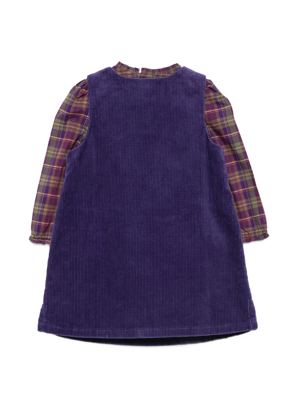 POLO RALPH LAUREN KIDS Polo Bear corduroy pinafore dress set Paars
