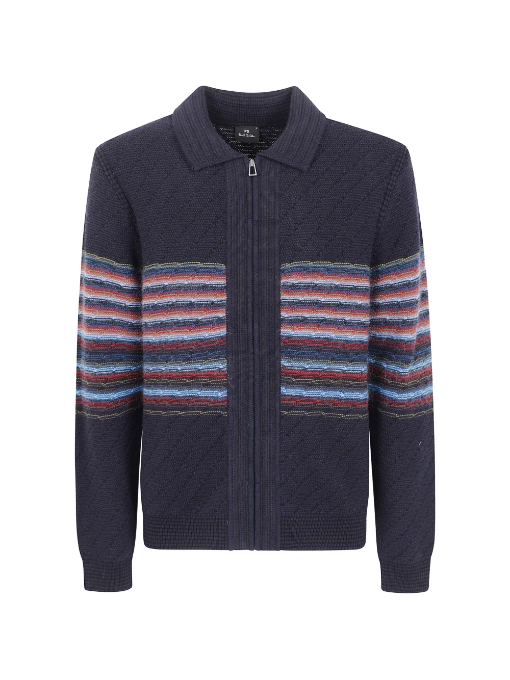 Ps By Paul Smith Striped Cotton Cardigan In Blue
