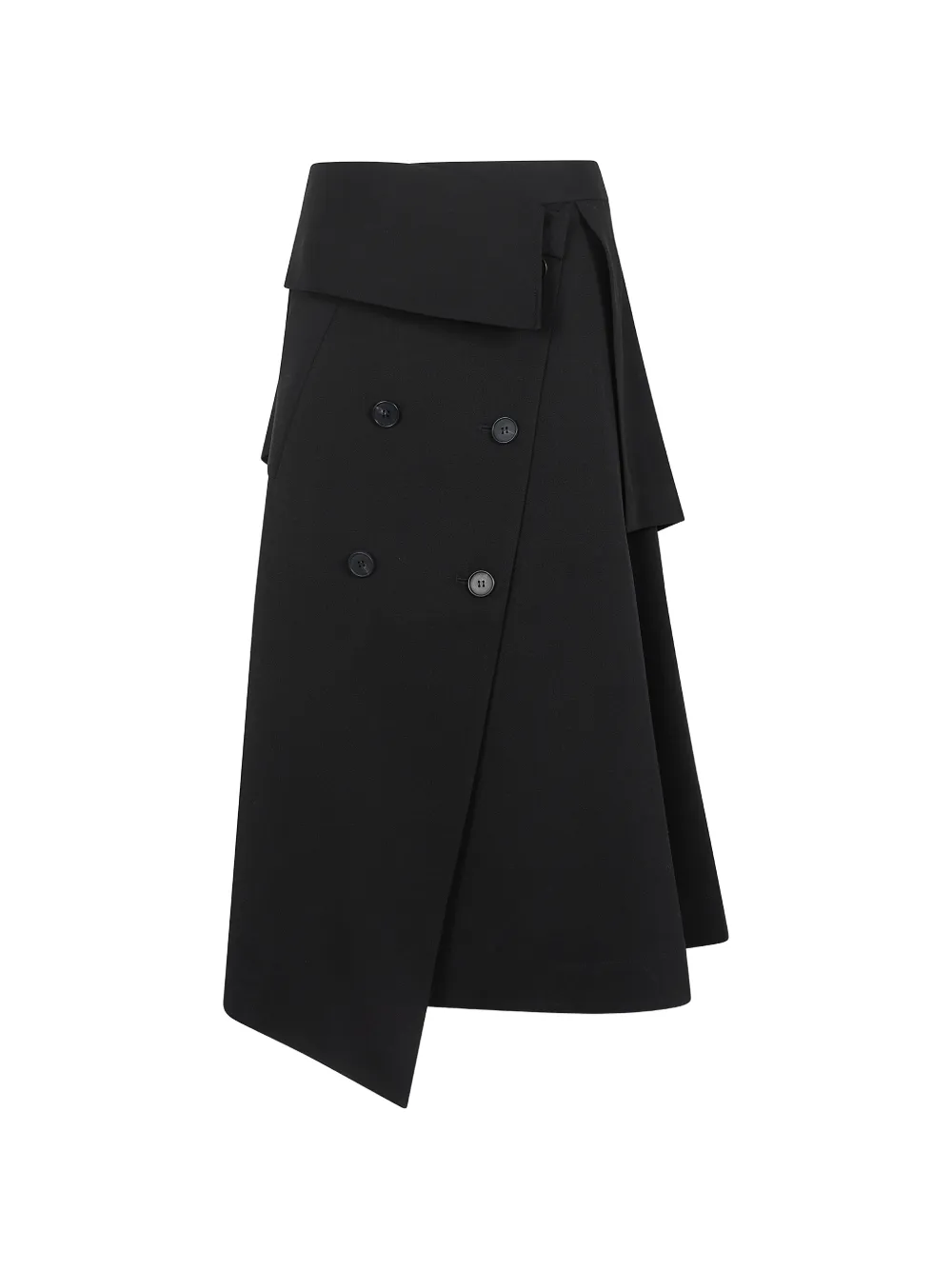 Rohe Double-breasted Asymmetric Midi Skirt In Black