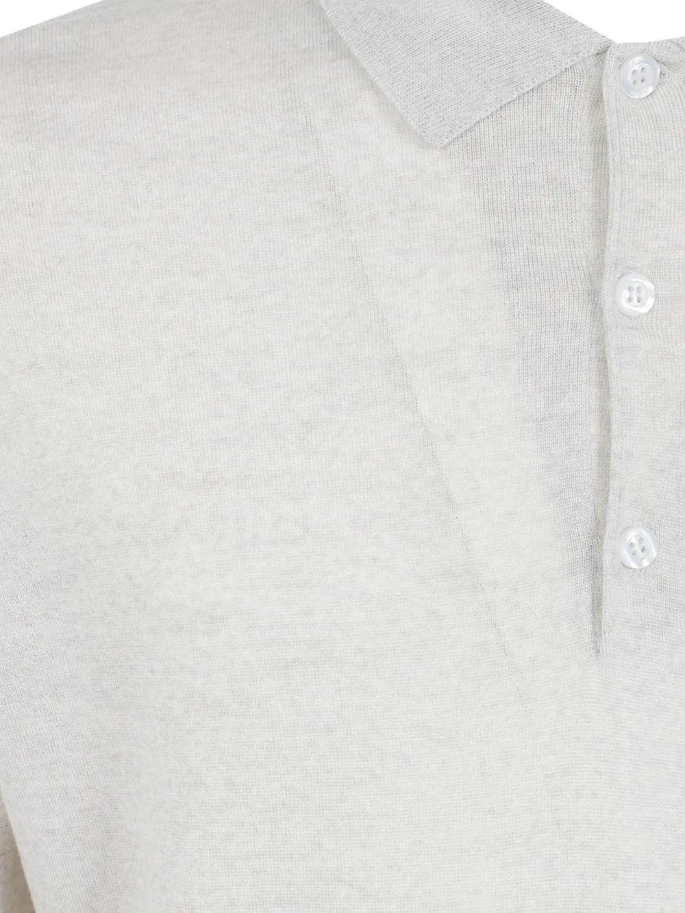 John Smedley Poloshirt met lange mouwen Grijs