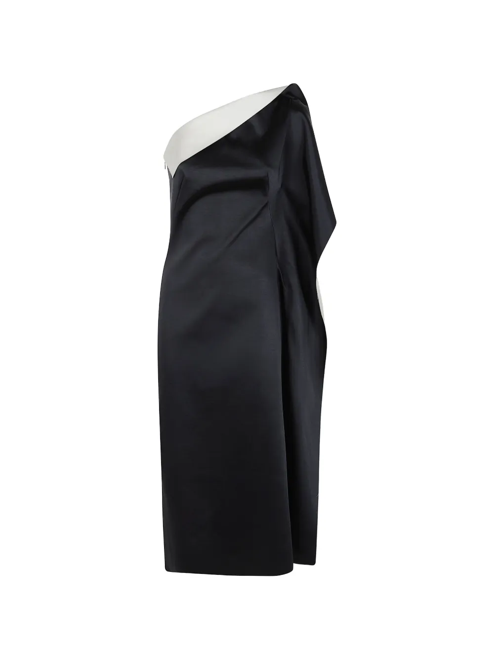 Rohe One-shoulder Draped Midi Dress In 블랙