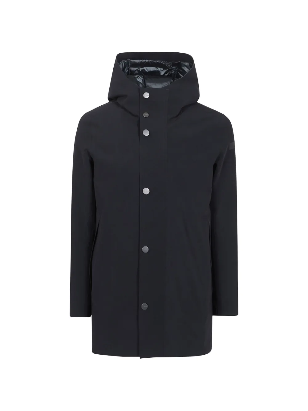 Rrd Surflex Winter Down Hooded Press-stud Parka In Black