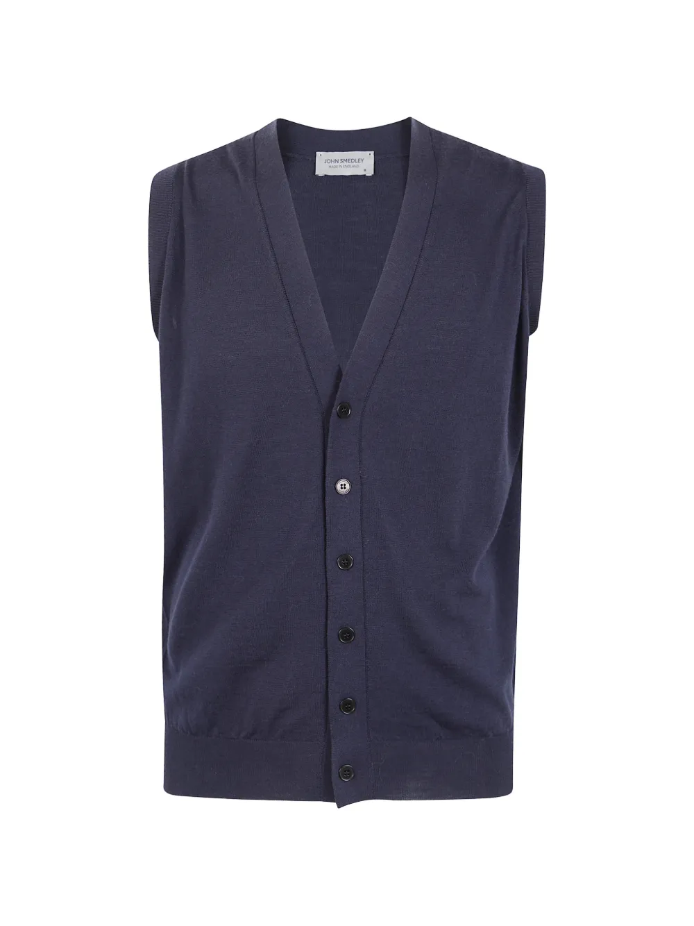 John Smedley Bolton Sleeveless Cardigan In Blue