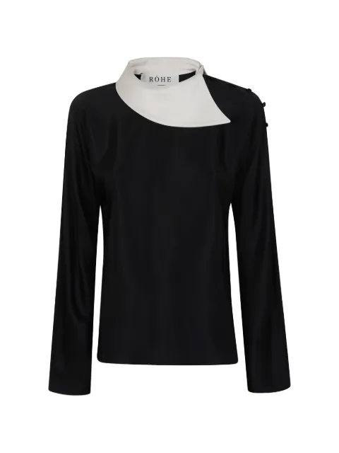 Róhe blusa de satén con botones en los hombros