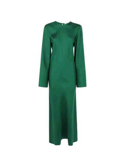 Róhe vestido largo de seda de manga larga