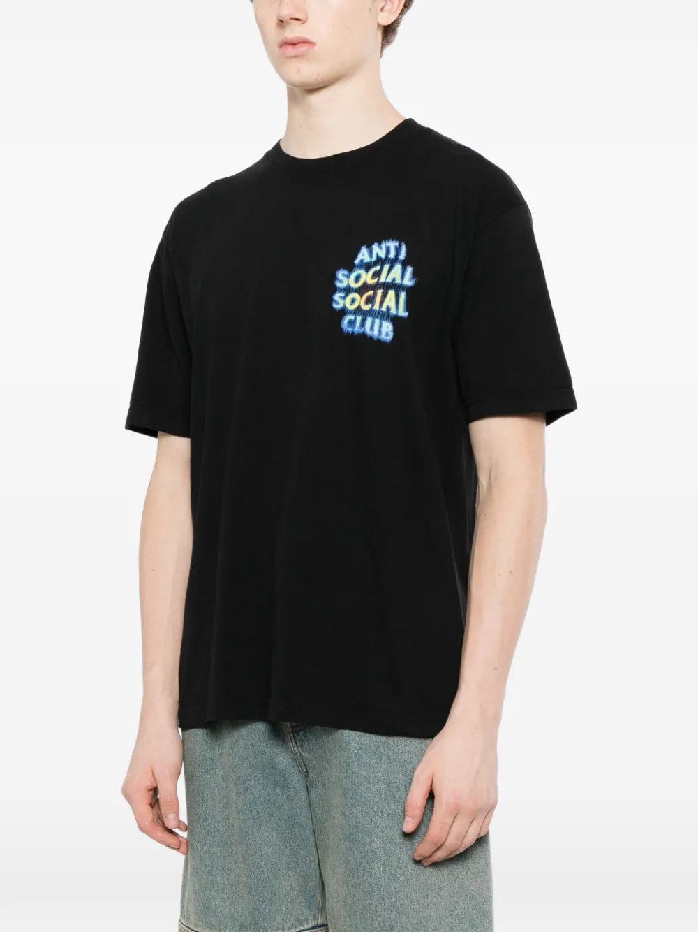 Anti Social Club Katoenen T-shirt met logoprint Zwart