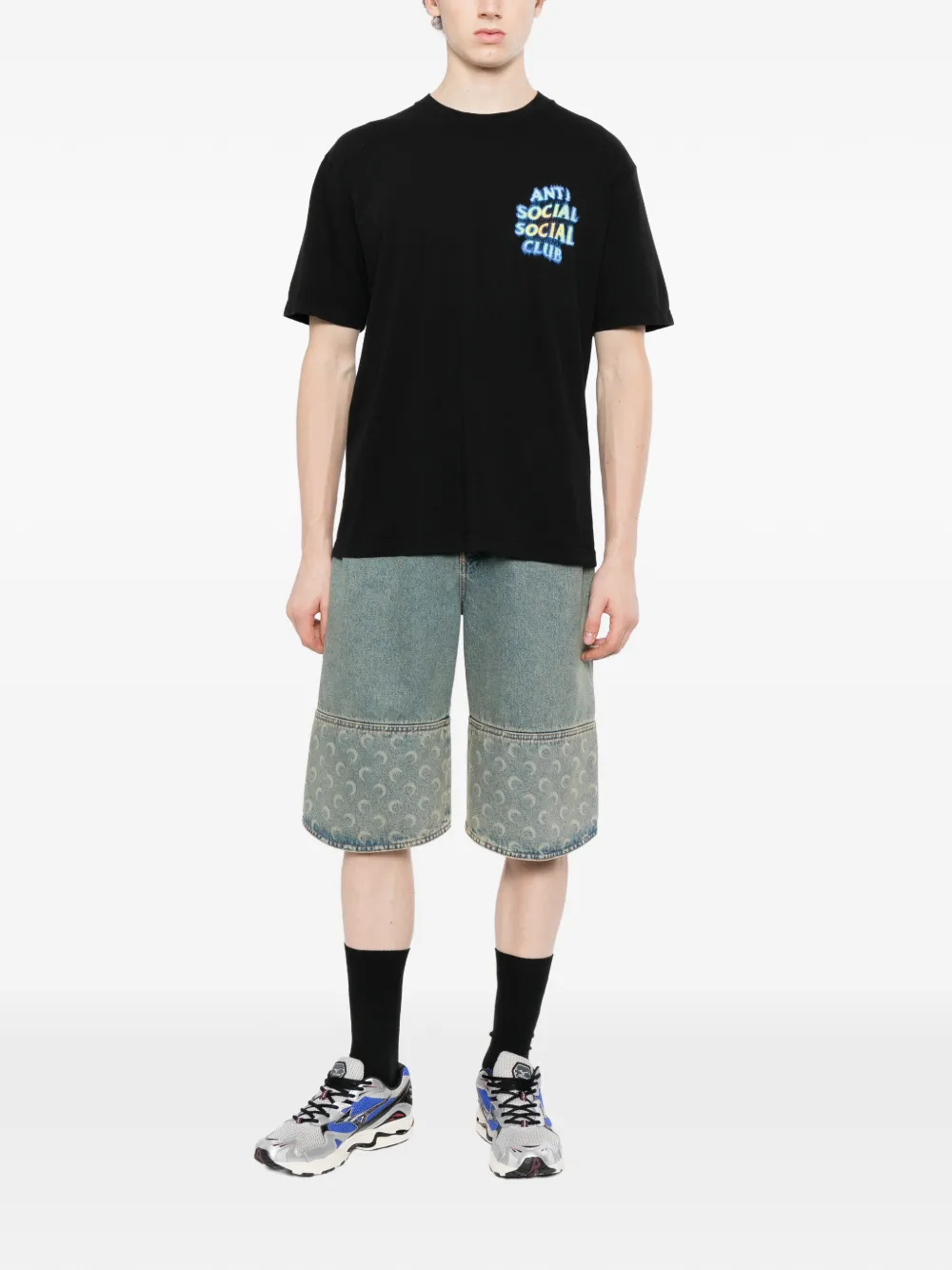 Anti Social Club Katoenen T-shirt met logoprint Zwart
