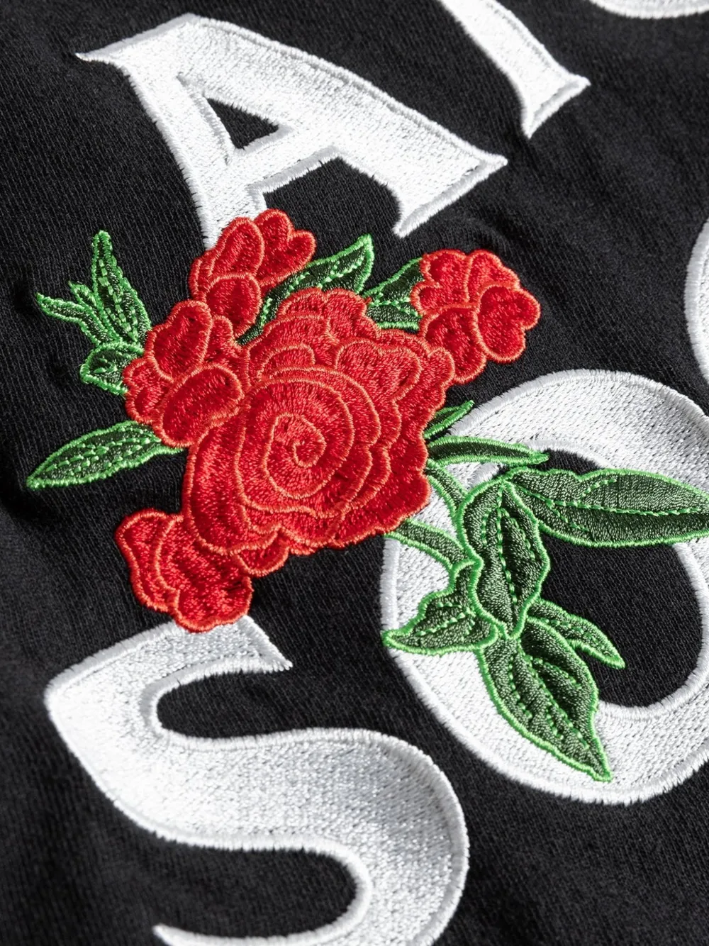 Anti Social Club Rose Kotch T-shirt met borduurwerk Zwart