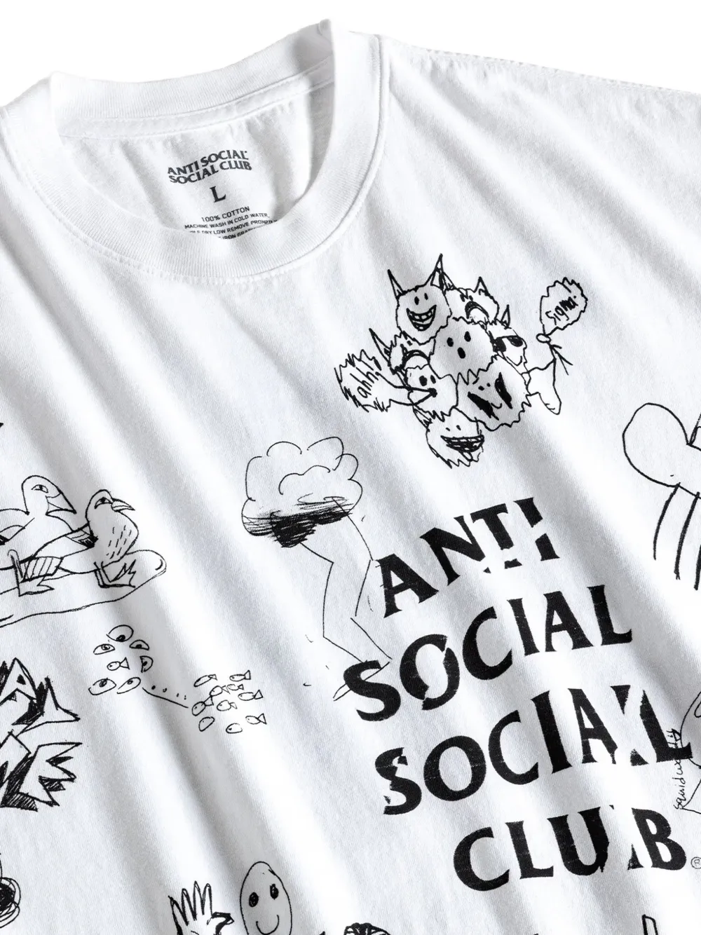 Anti Social Club T-shirt met print Wit