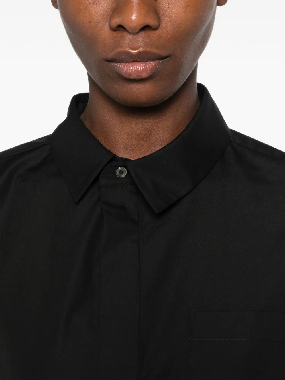 sacai Blouse met geplooid vlak Zwart