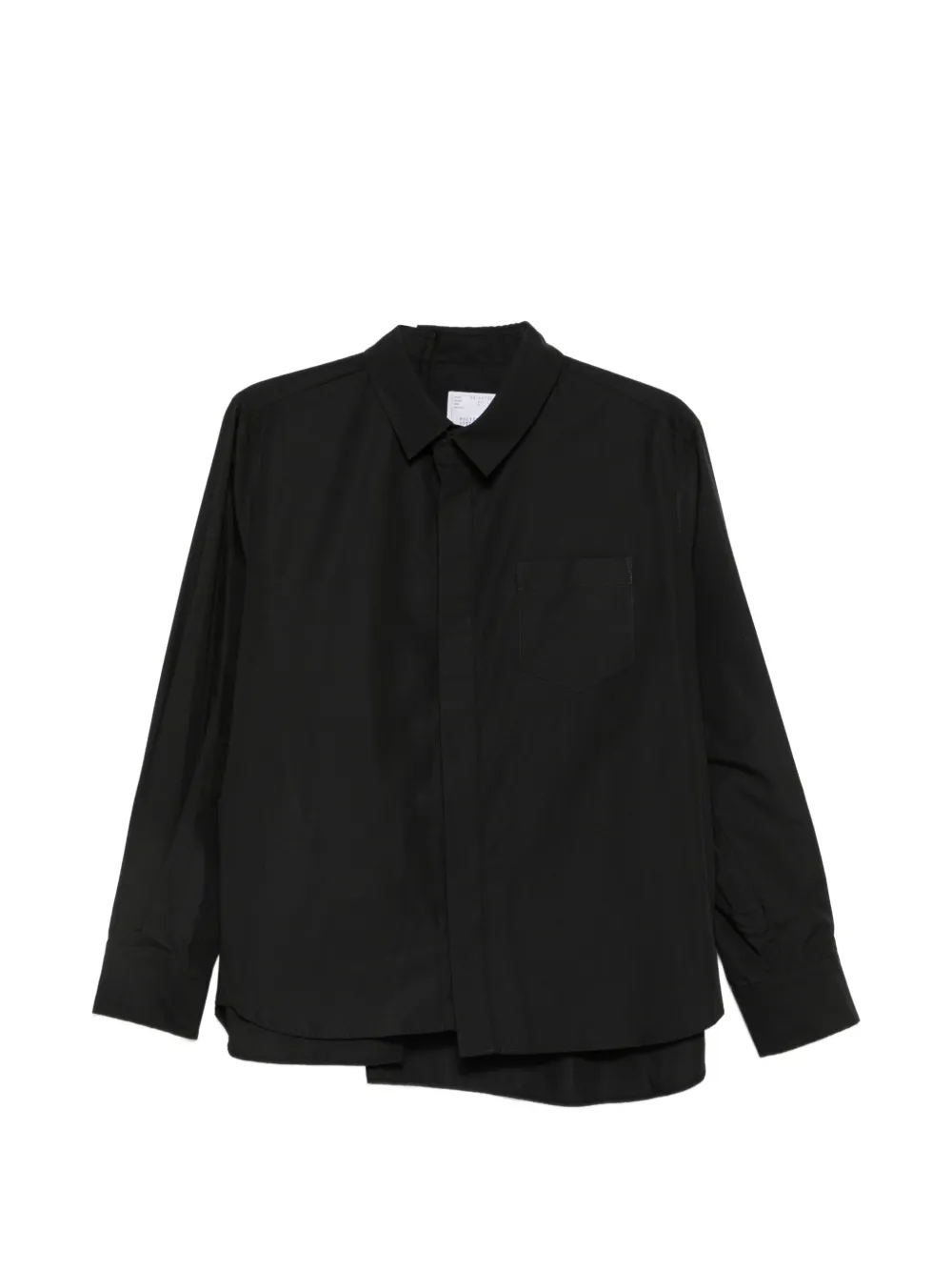 sacai pleated-panel long-sleeve shirt
