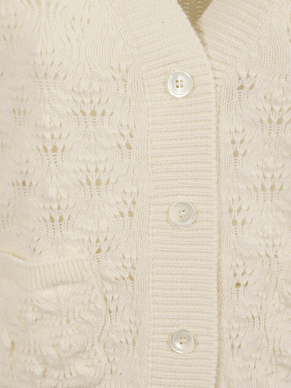 Ermanno Scervino Pointelle gebreid vest met knopen Wit