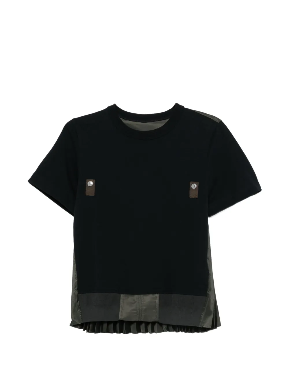 sacai pleated panelled T-shirt