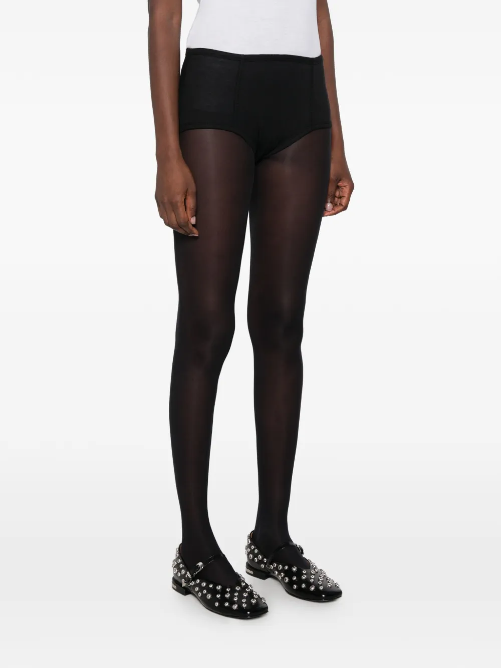 Simone Rocha Sculpt ribbed-knit high-waisted shorts Zwart