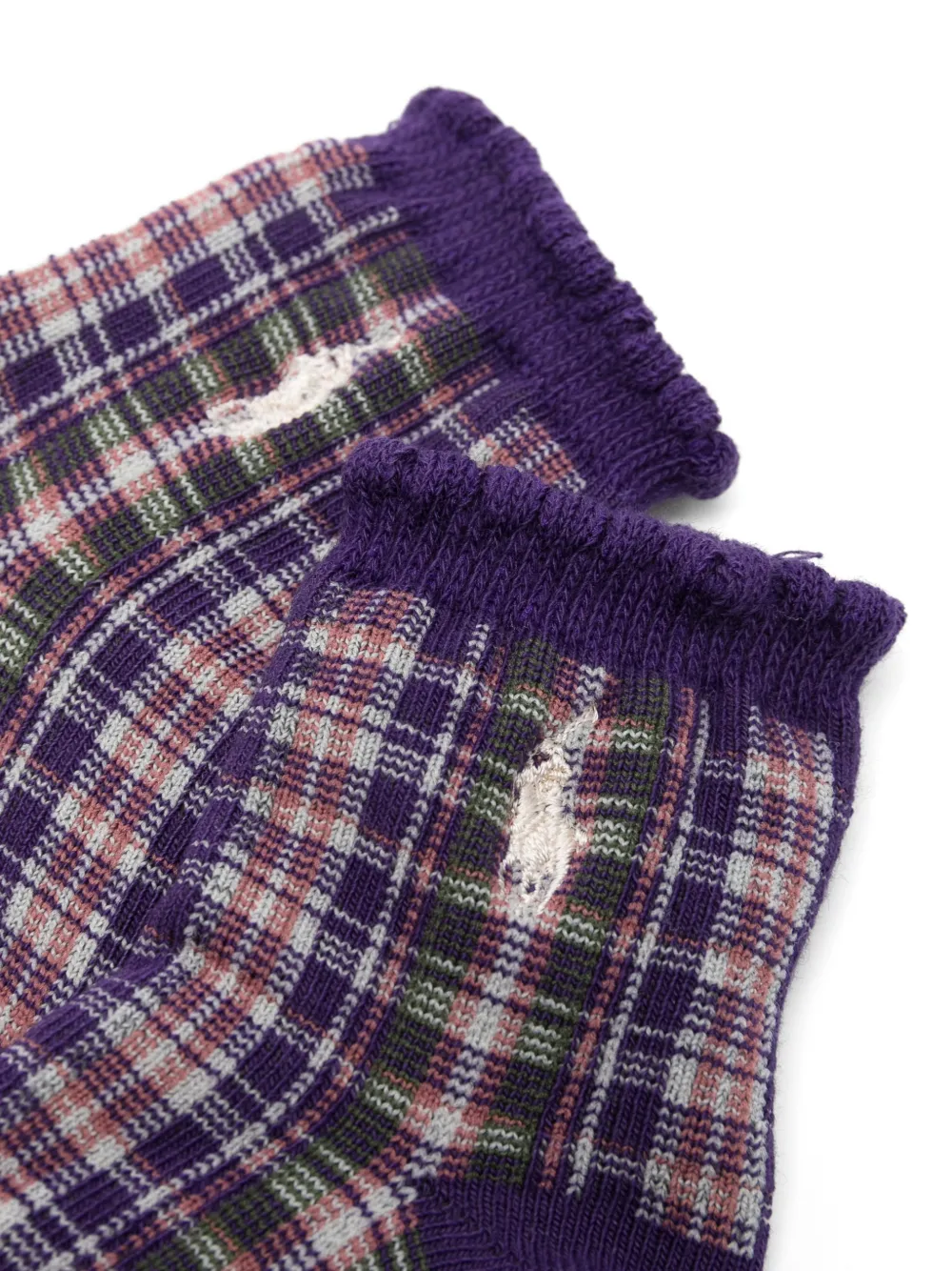 POLO RALPH LAUREN KIDS Polo Bear check-pattern socks Beige