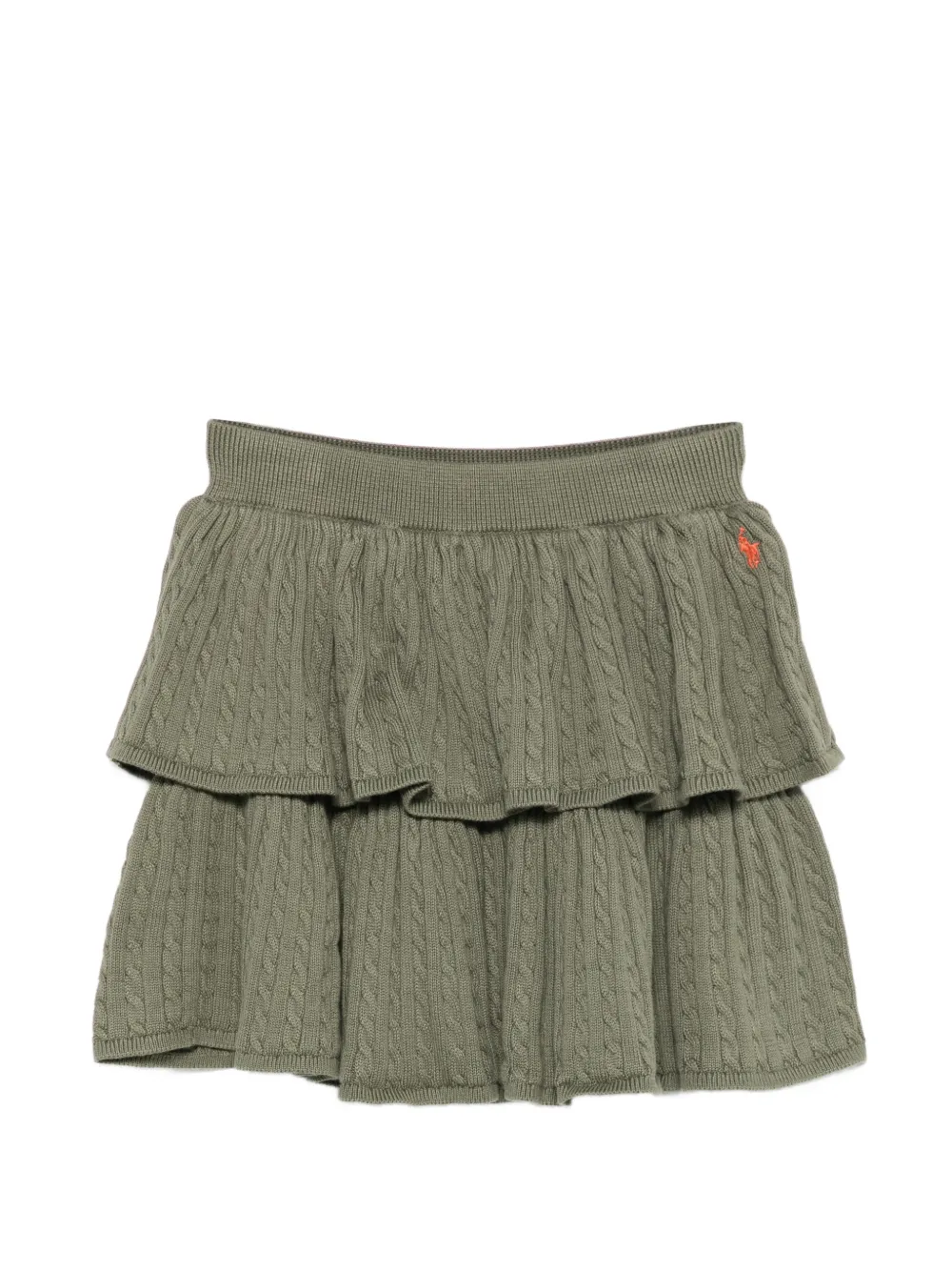 POLO RALPH LAUREN KIDS Kabelgebreide gelaagde rok Groen