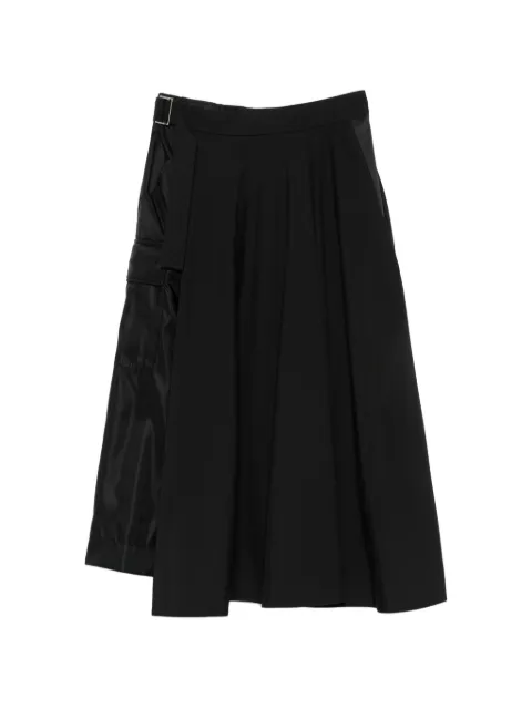 sacai belted cargo midi skirt