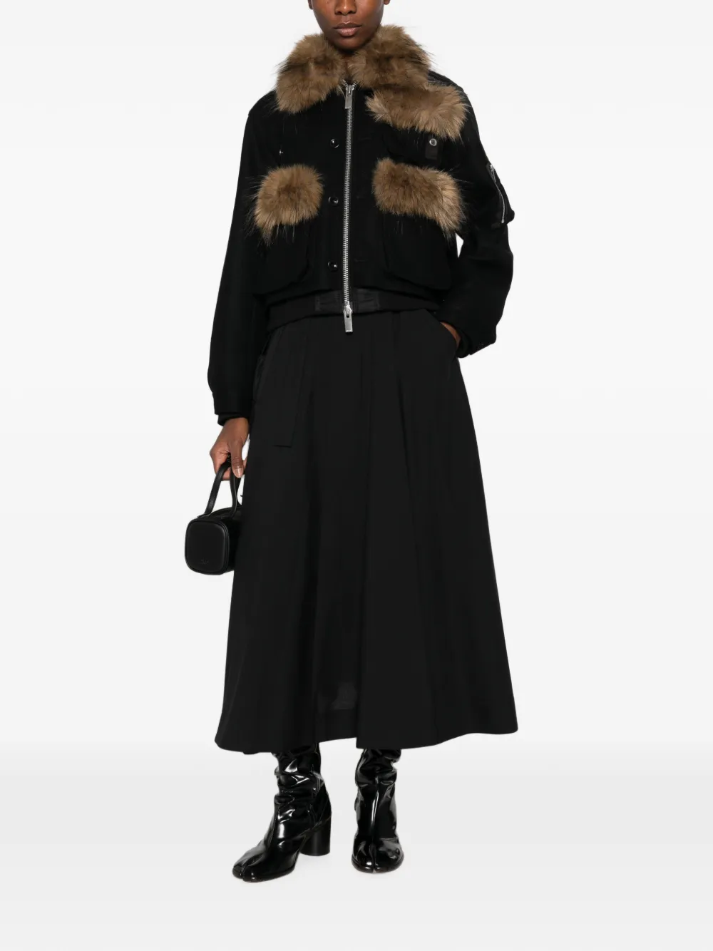sacai Cargo midi-rok Zwart