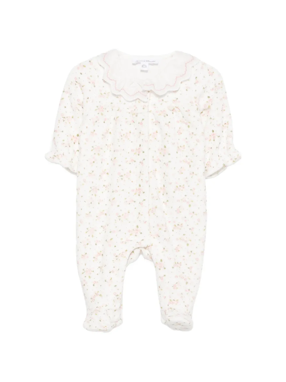 Tartine Et Chocolat floral-print ruffled sleepsuit - Bianco