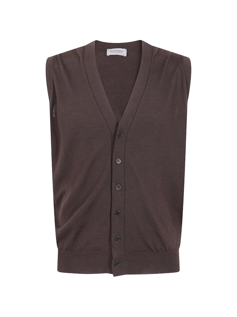 John Smedley Bolton Sleeveless Vest In Brown