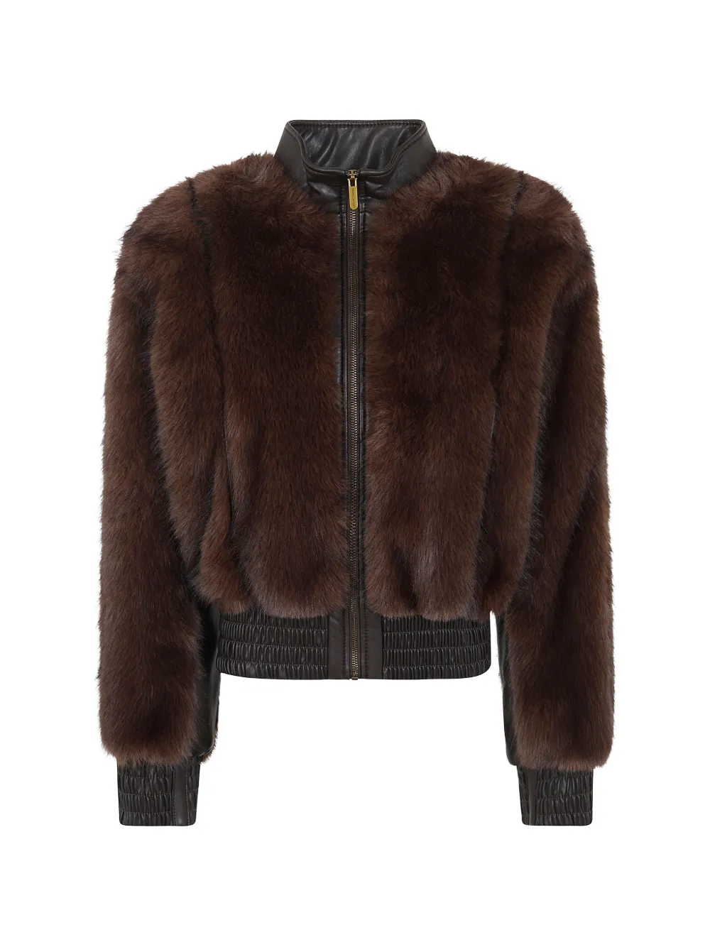 Zimmermann Valiant Faux-fur Panelled Jacket In Brown