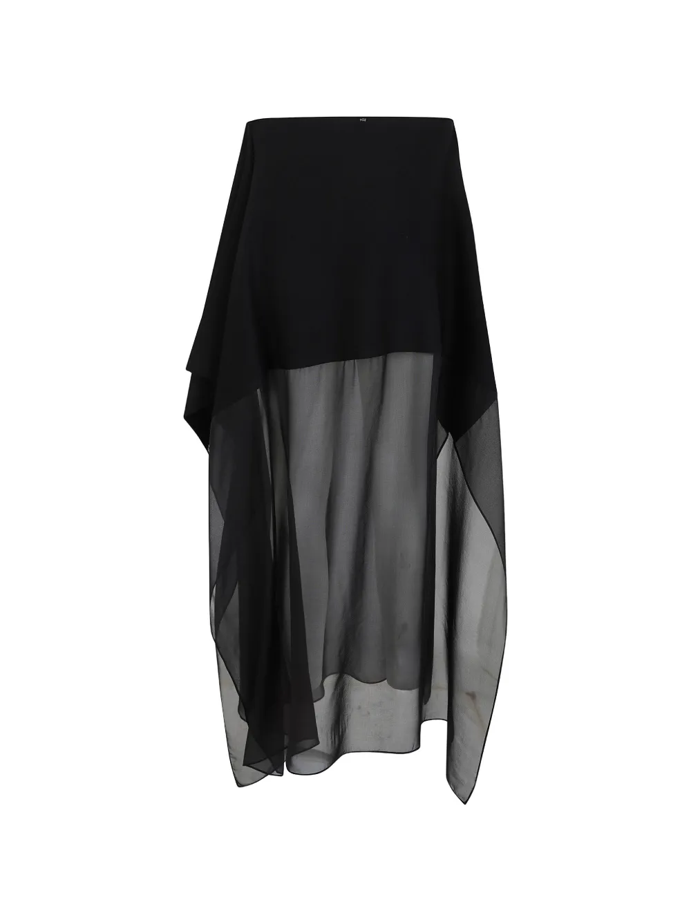 Max Mara Asymmetrische midi-rok met doorzichtig vlak Zwart