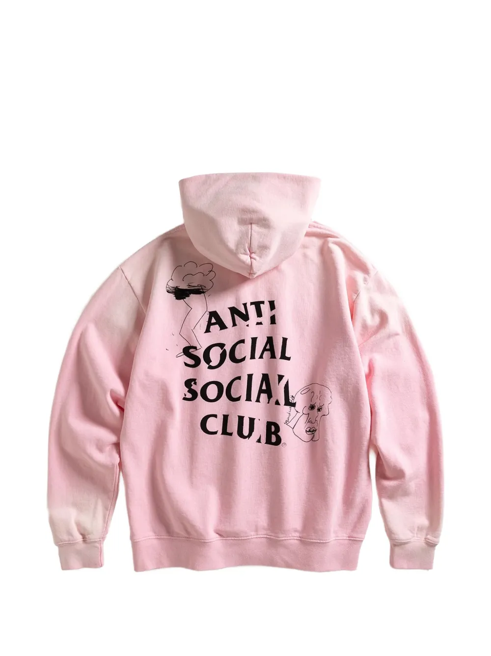 Anti Social Club Hoodie met print Roze