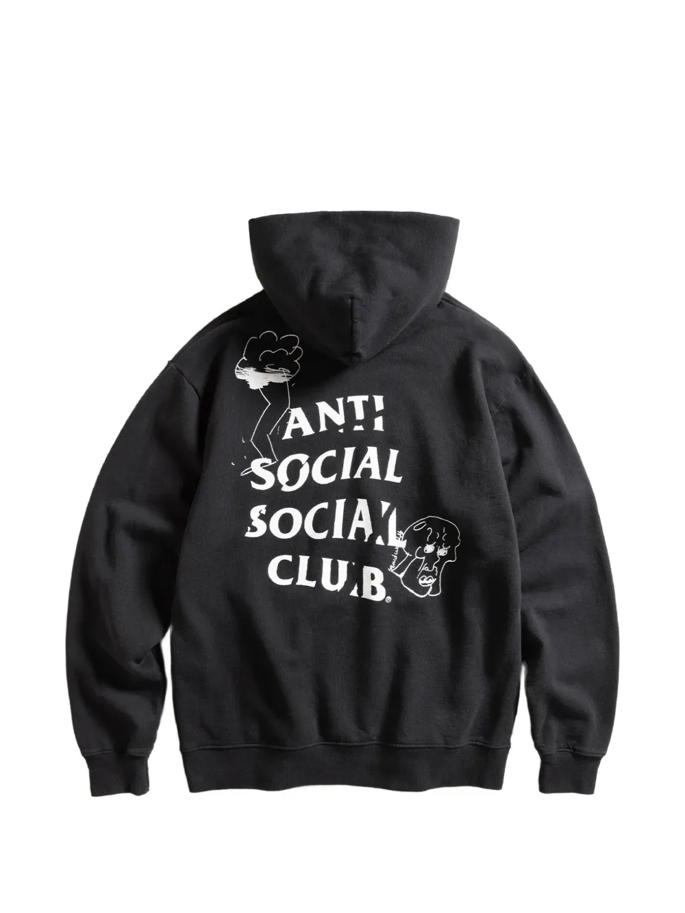 Anti Social Club Hoodie met print Zwart