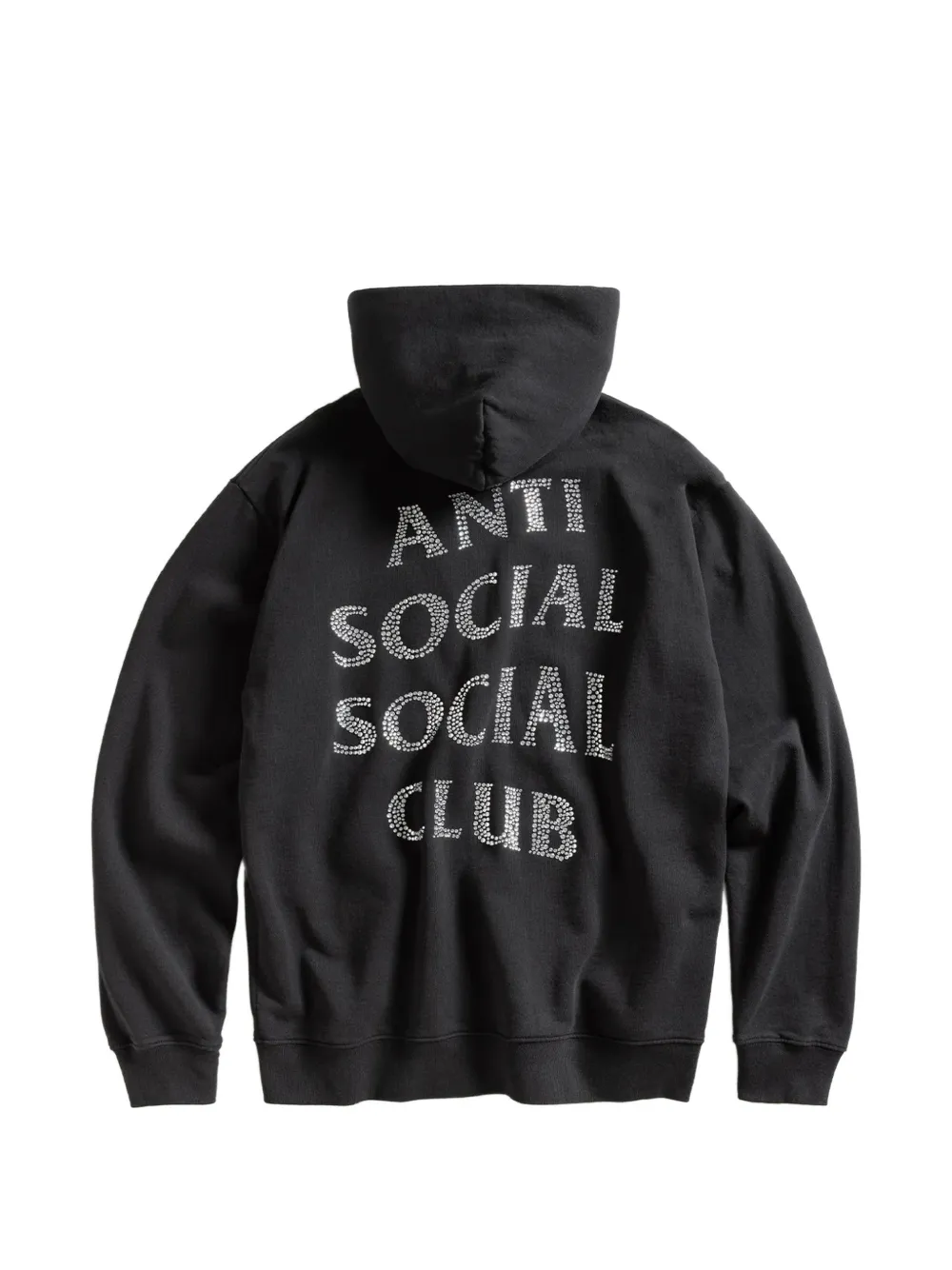 Anti Social Club Hoodie verfraaid met stras Zwart