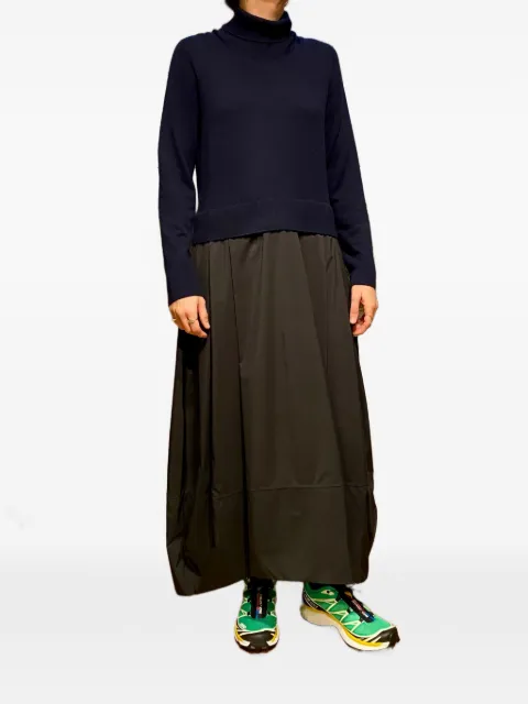 Gran Sasso high-neck mixed-media midi dress