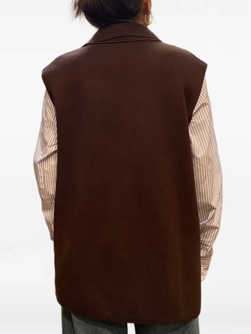 Gran Sasso Gilet met dubbele rij knopen Bruin